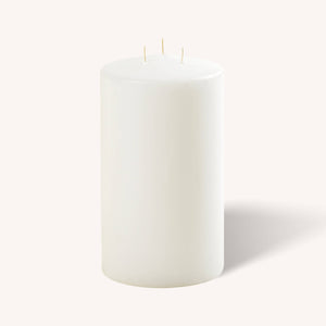 White 3 Wick Pillar Candles - 4.75" x 8"