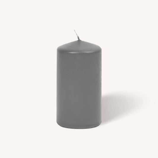 Grey Pillar Candles - 3" x 6" - 6 Pack