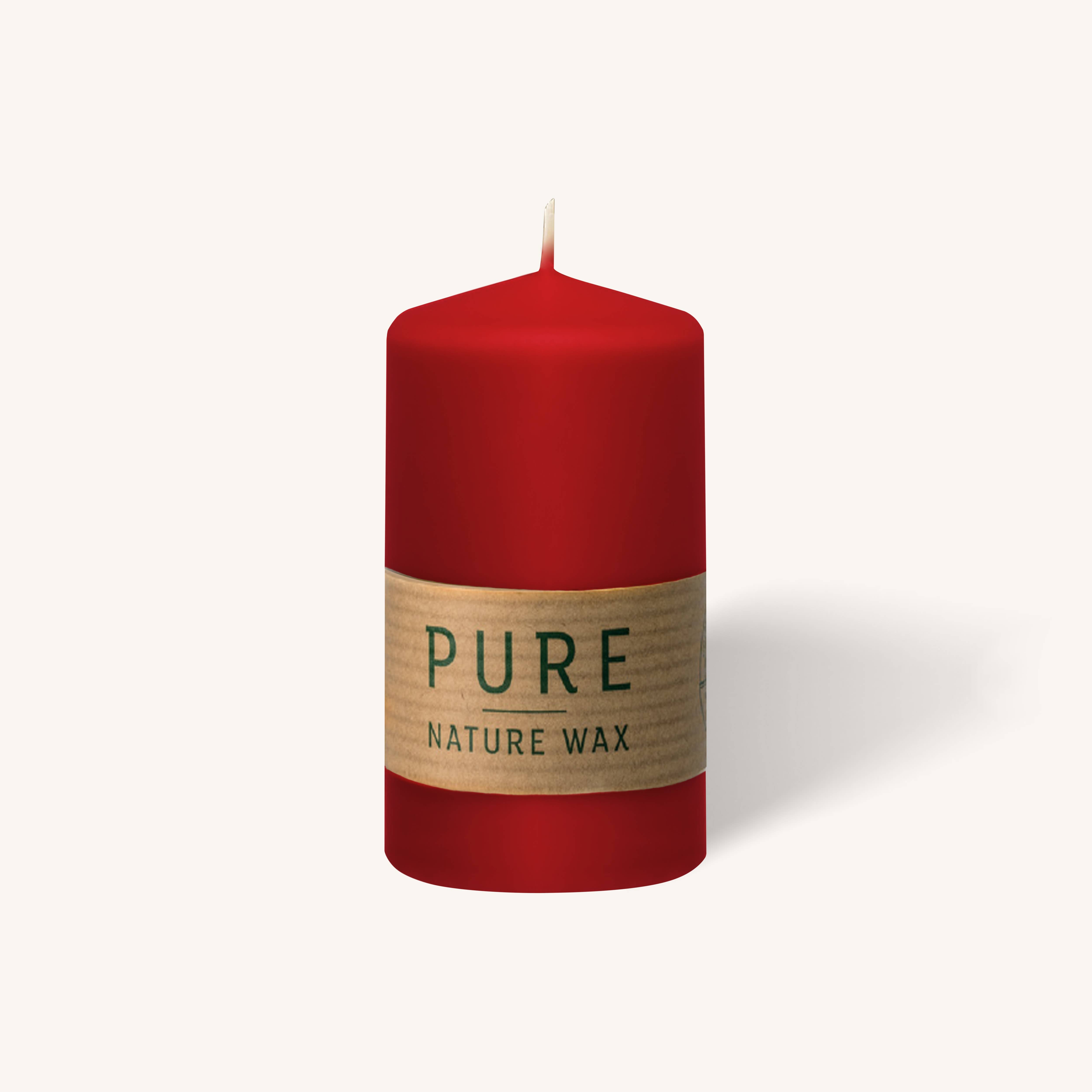 Pure Nature Wax Red Pillar Candle - 2.7” x 5" - 3 Pack