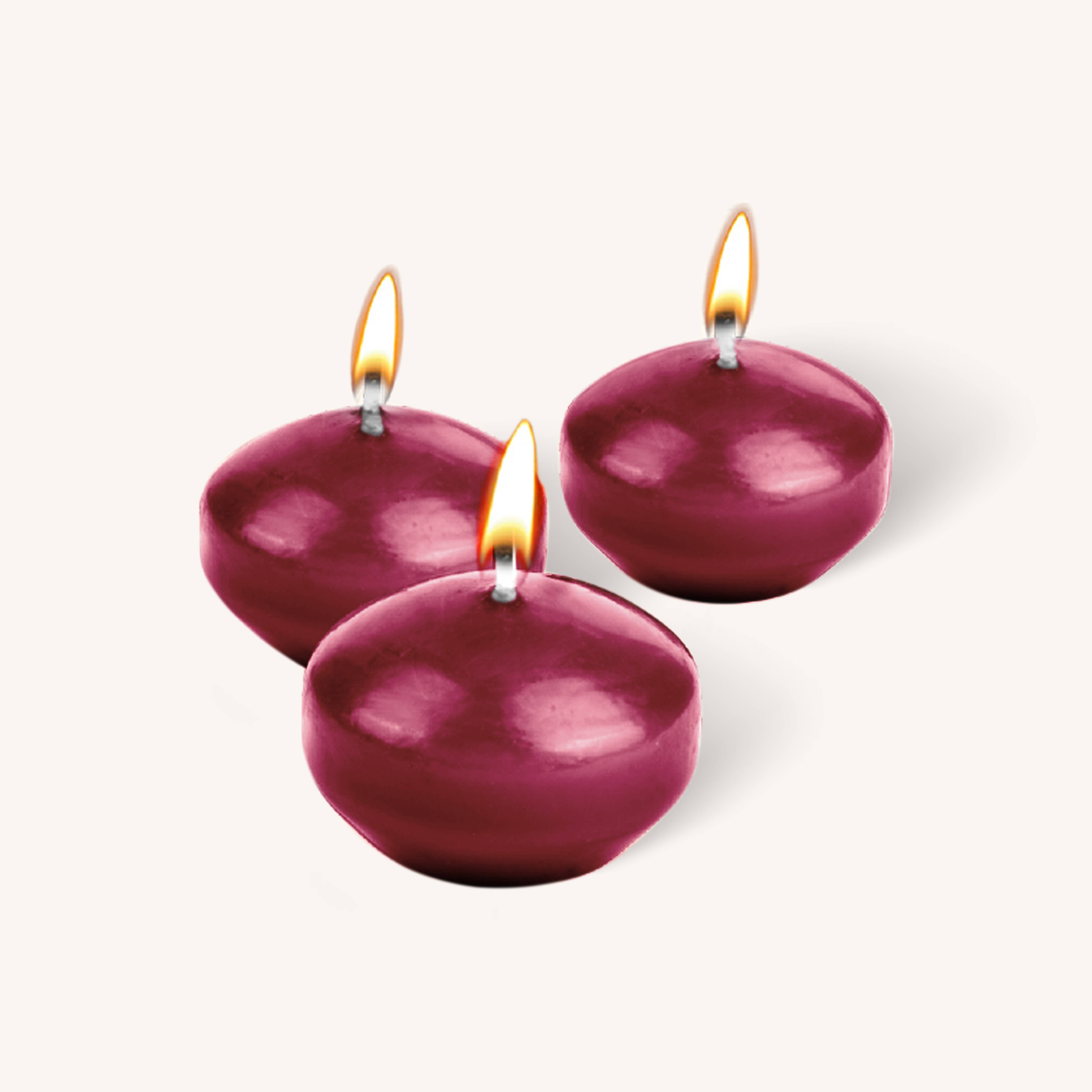 Floating Candles - Burgundy - Medium - 20 Pack