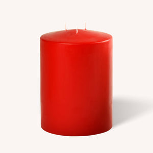 Red 3 Wick Pillar Candles - 6" x 8"