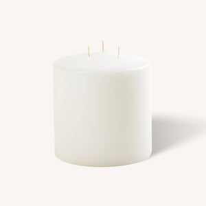 White 3 Wick Pillar Candle - 6" x 6"