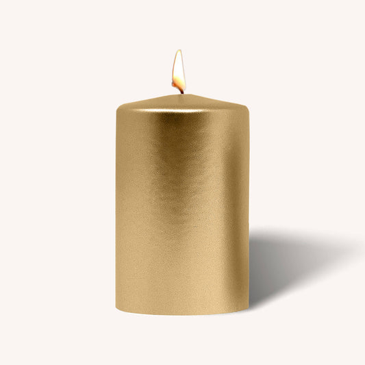 Metallic Antique Gold Pillar Candle - 2.5 x 4" - 6 Pack